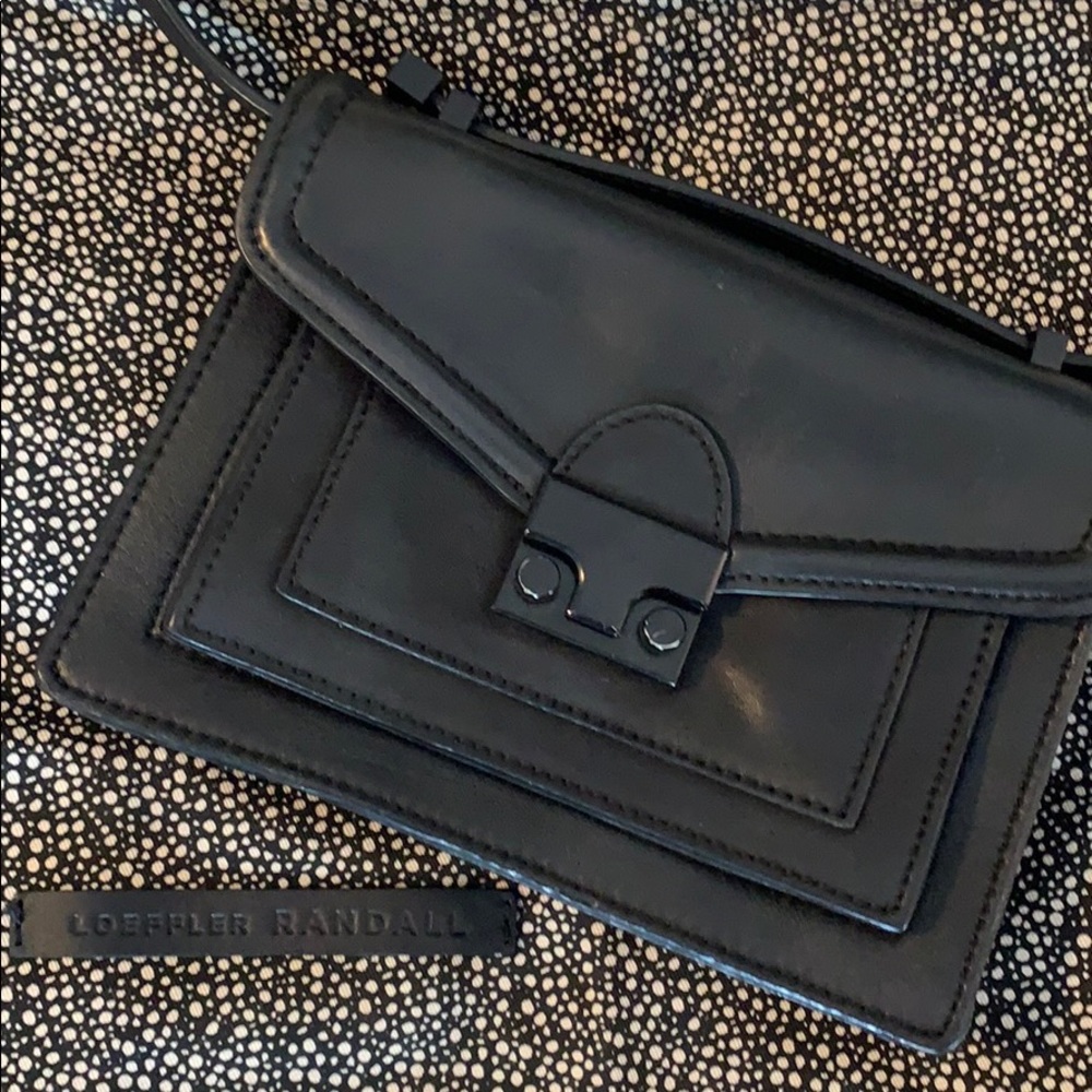 Loeffler Randall Mini Rider black crossbody bag